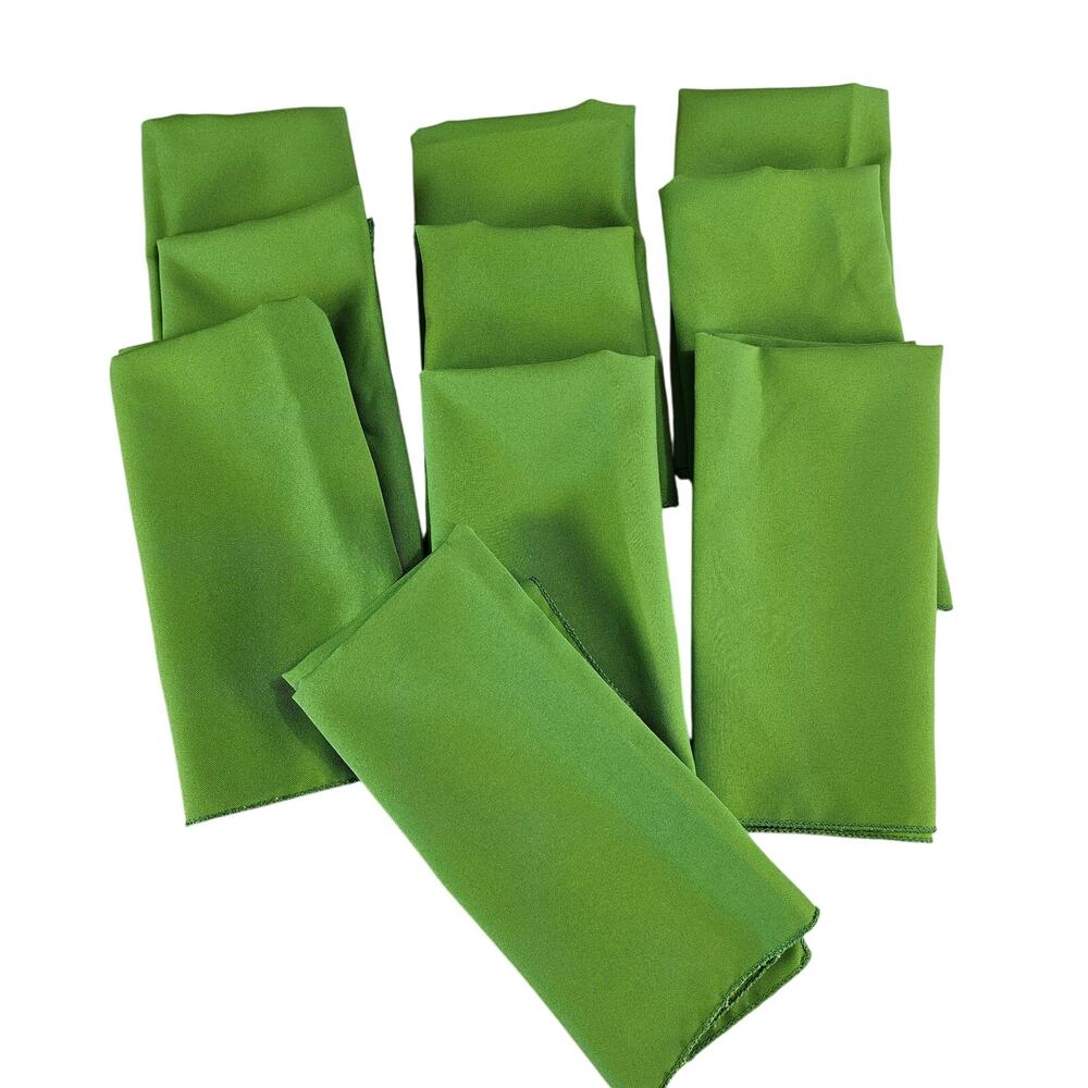 10 Green Cloth Napkins 19x19in Polyester Reusable Table Linens Table Decor Lot